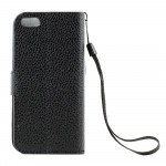 Wholesale iPhone 5 5S Crystal Flip Leather Wallet Case with Stand Strap (Four Flower Black)